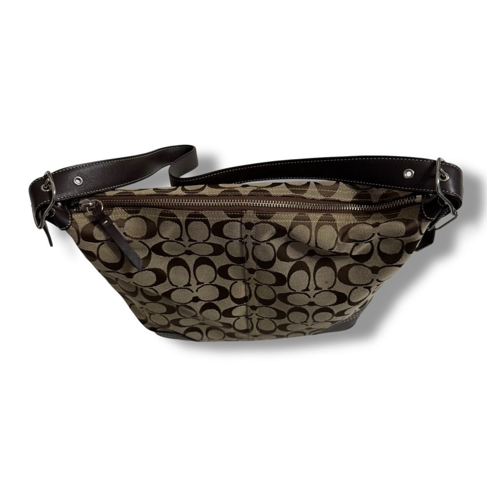 Coach Soho Hobo Bag Brown Tan Signature Jacquard Y2K Shoulder Purse - Picture 6 of 12